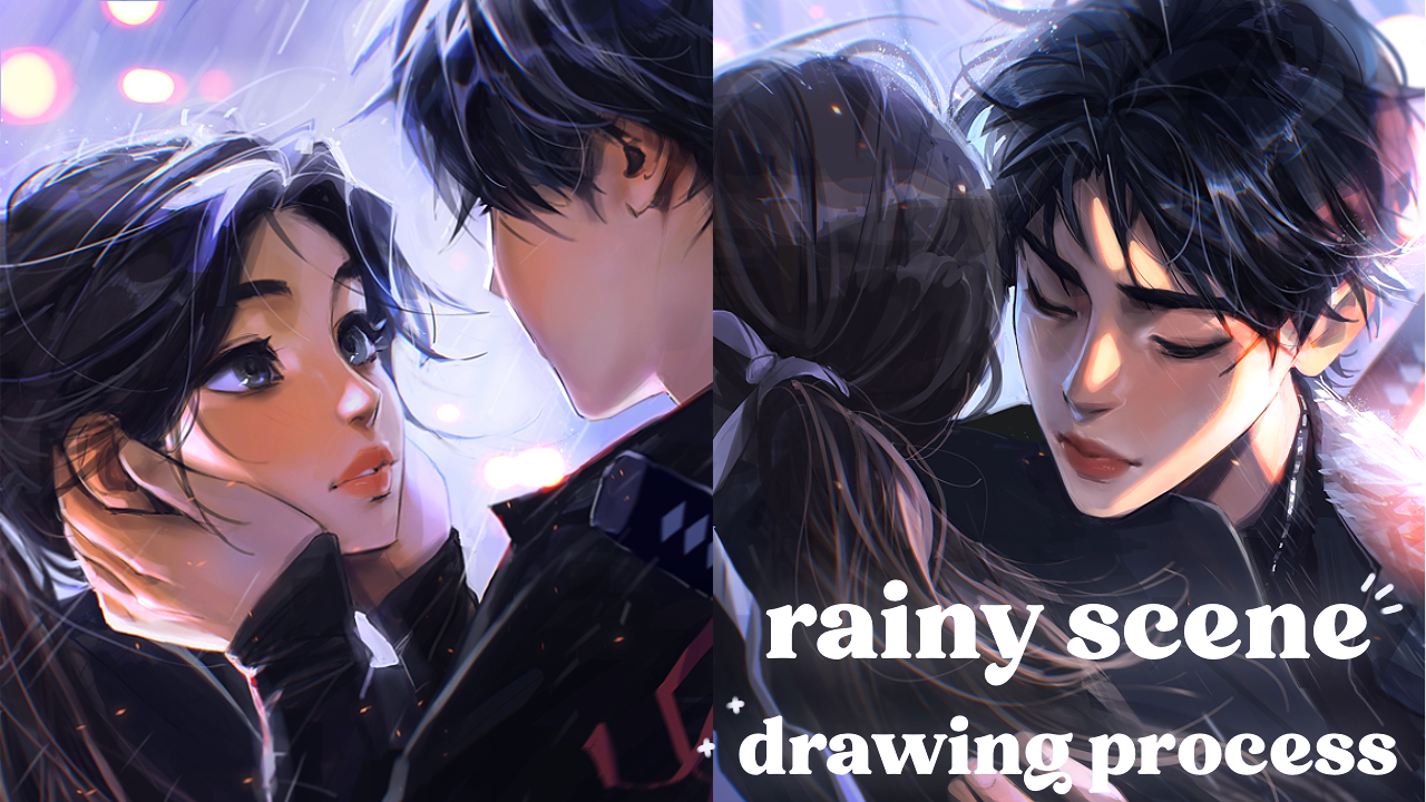 How to draw scenery of rainy season step by step - YouTube | Drawing scenery,  Rainy day drawing, Environment painting